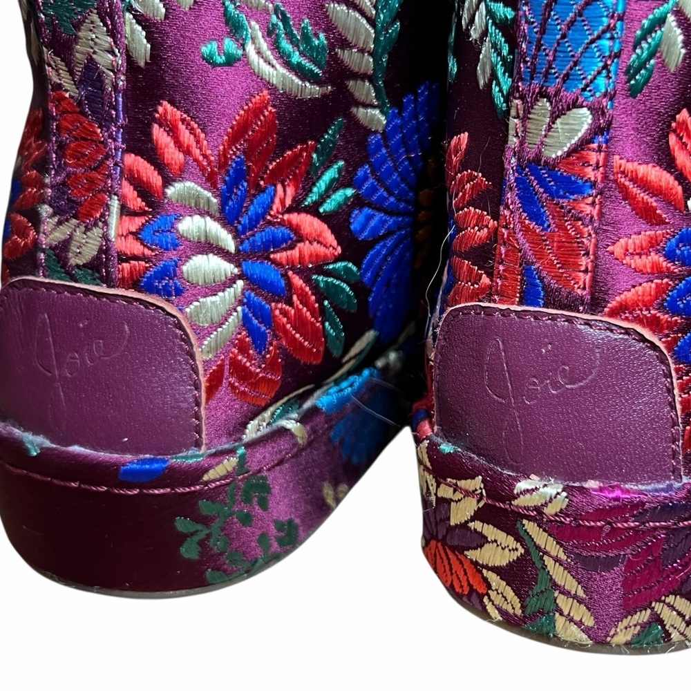 JOIE-NEW Floral Embroidered Brocade High Top Sneakers with fur trim. 🩷💜💙 - Picture 4 of 5